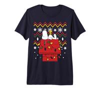 Peanuts Snoopy Woodstock Christmas Pattern Christmas Classic BFF Maglietta Premium