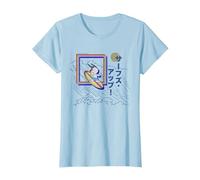 Peanuts Tokyo Snoopy Surfs Up Giappone Vintage Kanji Glitch VHS Maglietta, Donna, Celeste, 3XL
