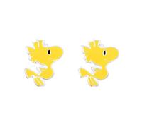 Peanuts Woodstock Snoopy - Orecchini a perno da donna, in argento Sterling 925, smaltati, One Size, Argento sterling, Nessuna pietra preziosa
