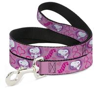 Peanuts Worldwide LLC Pet Leash, Dog Leash, Peanuts Snoopy Valentine Hearts Pose
