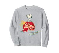 Peanuts Xmas Snoopy all out Shopped Festa di Natale Vacanze Felpa