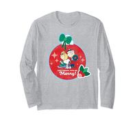 Peanuts Xmas Snoopy Charlie Sally Mangiare Bere Amici Buon Maglia a Manica