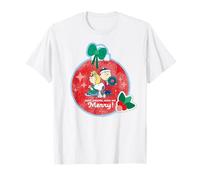 Peanuts Xmas Snoopy Charlie Sally Mangiare Bere Amici Buon Maglietta