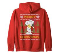 Peanuts Xmas Snoopy Woodstock Brutto Retro Natale Vintage Felpa con Cappuccio
