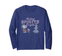 Peanuts Xmas Snoopy Woodstock realizza Bright Spirits Vintage Maglia a Manica