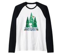Peanuts Xmas Snoopy Woodstock - Spiriti cantanti con luci Brillanti Maglia con Maniche Raglan
