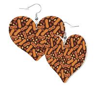 Peanuts2 - Orecchini a cuore da donna, in pelle, divertenti orecchini senza nichel, per feste di compleanno, accessori per la decorazione