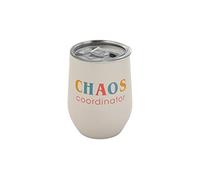 Pearhead Chaos Coordinator - Bicchiere da vino in acciaio inox con coperchio a pressione e chiusura scorrevole, per la festa della mamma, senza stelo, accessorio per la mamma, 350 ml