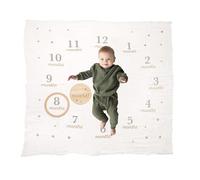 Pearhead Coperta mensile per bambini, da 1 a 12 mesi, marcatori per pietre miliari infantili, miglior sfondo fotografico per neonati, include accessori fotografici in legno