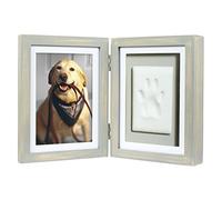 Pearhead Cornice per foto con impronta di zampa di animale domestico con kit di argilla - Cornice per foto in legno, ricordo fai da te senza disordine, perfetta per gatti e cani, ideale come regalo