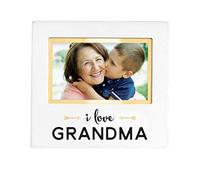 Pearhead Cornice portafoto con scritta "I Love Grandma", decorazione da tavolo per la cameretta dei bambini, regalo per nonni, cornice portafoto per bambini, colore bianco