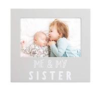 Pearhead Me & My Sister Sentiment - Cornice per foto con scritta My Sister Sentiment, regalo per sorella maggiore, colore: grigio