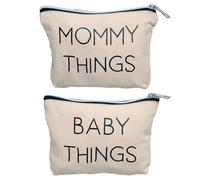 Pearhead Mommy & Baby - Set di custodie da viaggio coordinate, set organizer per mamma e bambino, beige