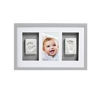 Pearhead P63001 Cornice da Parete per Foto e Impronte Bimbo, Grigia