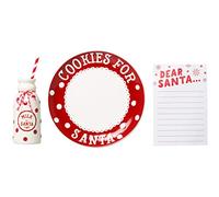 Pearhead Set di biscotti natalizi per Babbo Natale, include piatto, brocca e blocco note, attività natalizia per bambini, biscotti e latte e lettere per le festività al Polo Nord, tradizioni della