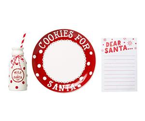 Pearhead Set di biscotti natalizi per Babbo Natale, include piatto, brocca e blocco note, attività natalizia per bambini, biscotti e latte e lettere per le festività al Polo Nord, tradizioni della