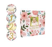 Pearhead Set di libri dei ricordi e adesivi per bambini, floreale, ricordo e libro illustrato, album fotografico per bambini, libro per bambini, libro traguardo per bambini, idee regalo per bambini