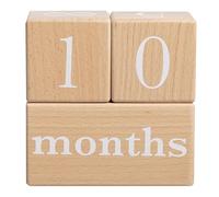 Pearhead Wooden Baby Age Milestone Blocks, Monthly Photo Prop for Newborn, Infant and Toddler, Pregnancy Countdown Calendar, Weeks Months Years Number Blocks for Baby Gift and Nursery Decor