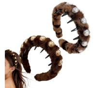 Pearl, 2 fasce per capelli, perline a, fascia per capelli in perle sintetiche, per ragazze e donne