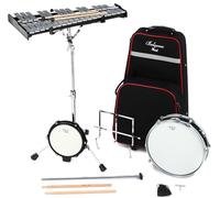 Pearl 32 Note, Kit di percussioni didattiche per studenti con rullante, pad per esercizi accordabile, custodia per il trasporto con rotelle, bacchette e mazzuoli (PL200C)