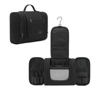 Pearl Angeli Beauty case da donna, grande borsa per cosmetici da appendere, impermeabile, organizer da viaggio, contenitore di dimensioni standard, nero