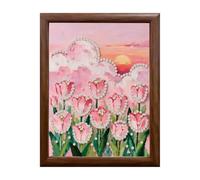 Pearl Art Kit - Floral Gem Painting, DIY Craft Set with Display Frames