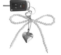 Pearl Bow Keychain, Creative Hangable Decor, Bow Knot Bag Charm 4 Inches for Modern Art Professional Home Supplies Daily Fashion Kit Modern Beauty Accessory Unit Home Decor Interior Jewelry Charm Case