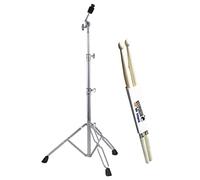 Pearl C-830 - Supporto per piatti a doppia punta, dritto, con bacchette keepdrum