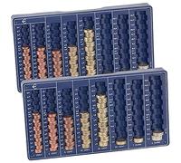 PEARL contatore a: Set da 2 pezzi Pannello per monete in euro, per tutte le monete in euro e centesimi, 8 scomparti per monete ciascuno (selezionatore di, selezionatore di, moneta)