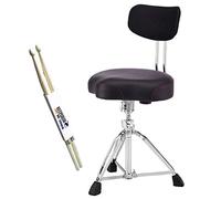 Pearl D-3500BR - Sgabello per batteria con schienale e bacchette Keepdrum