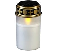 PEARL da tomba: Luce LED solare per cimitero, con luce permanente, Candlelight-LED, pannello solare (candele solari per cimitero, candela commemorativa a, candela)