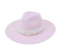 Pearl Decor Fedora Cappello 9,5 cm a tesa larga elegante Jazz Top Cap per donne uomini Chiesa festa di nozze e abiti alla moda, Pnnrk, 6 7/8 / 7 1/8