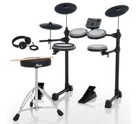 Pearl ERS1000 eRoadshow Amazon - Set esclusivo completo di batteria elettronica completa con quattro cuscinetti in rete silenziosi, due controller per pedali, cuscini per piatti, trono, supporto per