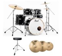 Pearl Export, EXX705NBR/C31, batteria con piatti Sabian e sgabello Keepdrum, colore nero