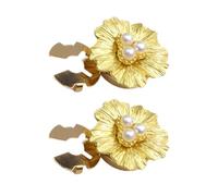Pearl Flower Button Covers - 2 Pieces Shirt Button Covers, Decorative Pearl Cufflink | Elegant Clothing Accessory Fashion Supply, Flower Shaped Dress Shirt Ornament With Men Women Blouses Outfits