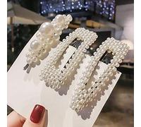 Pearl hair clip headdress card CLIP set of three Convenient and practical