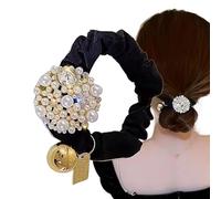 Pearl Hair Rope, Elegant Ponytail Holder, Simple Hair Tie, (2.36x2.36x0.39 in) portable Stylish Pearl, compact Fashionable Accessory for Women & Girls