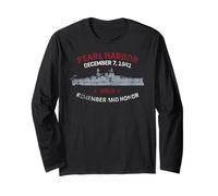 Pearl Harbor 7 dicembre 1941 Ricorda e onora Distressed Maglia a Manica