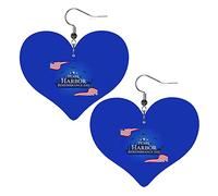 Pearl Harbor Remembrance Day Orecchini in pelle per le donne Orecchini pendenti con ciondolo a forma di cuore con gancio Regali per ragazza adulta