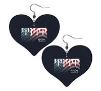 Pearl Harbor Remembrance Day Orecchini in pelle per le donne Orecchini pendenti con ciondolo a forma di cuore con gancio Regali per ragazza adulta