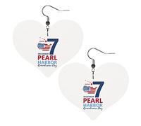 Pearl Harbor Remembrance Day Orecchini in pelle per le donne Orecchini pendenti con ciondolo a forma di cuore con gancio Regali per ragazza adulta
