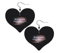 Pearl Harbor Remembrance Day Orecchini in pelle per le donne Orecchini pendenti con ciondolo a forma di cuore con gancio Regali per ragazza adulta