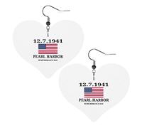 Pearl Harbor Remembrance Day Orecchini in pelle per le donne Orecchini pendenti con ciondolo a forma di cuore con gancio Regali per ragazza adulta