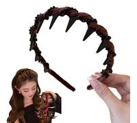 Pearl Headband for Women, Vintage High Cranium Artificial Pearl Hairband, Fashion Hair Accessories Braid Tool Non Slip Hairbands (Dark Brown-A)