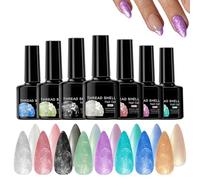 Pearl Nail Polish, 7.5ml Pearlized Gel Nail Polish Set of 8, Shimmering Pearlized Finish, Multi-Color Manicure Kit for Beginners, Enthusiasts & Professional Artists