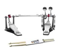 Pearl P-1032R - Macchina a doppio pedale Eliminator Solo Red + bacchette keepdrum