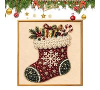 Pearl Painting Kit with Frame Christmas Decorative Cute Wall Art 30x30x3cm