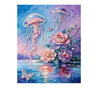 Pearl Painting Kits, Jellyfish Bead Art with Coastal Gems, Handmade Craft