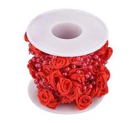 Pearl Pearl Garland String 10m | ABS Imitation Beads for Wedding/Party/Home Decor | DIY Cut - to - Size Pearl Bead Strand with Secure Non - Fall Design | 32.8ft Floral Pearl (Red)