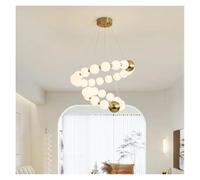 Pearl Ring LED Chandelier Dining Room Living Room Dining Table Kitchen Chandelier Home Acrylic Ball Lamp